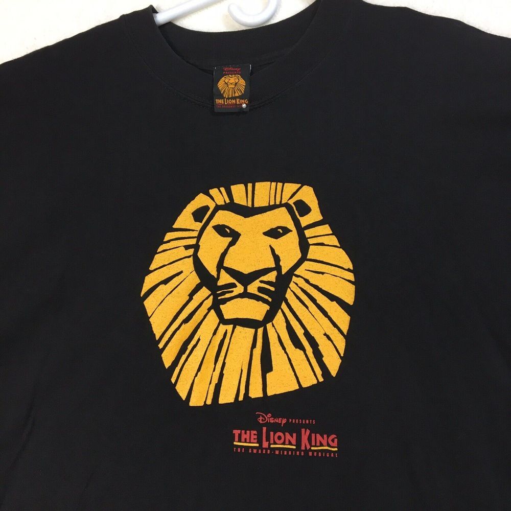 Vintage Disney The Lion King t shirt Mens XL Black Broadway Musical Graphic Tee
